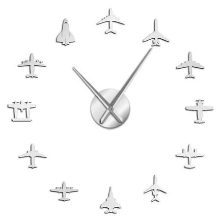 Zegar ścienny naklejany 3D z samolotami