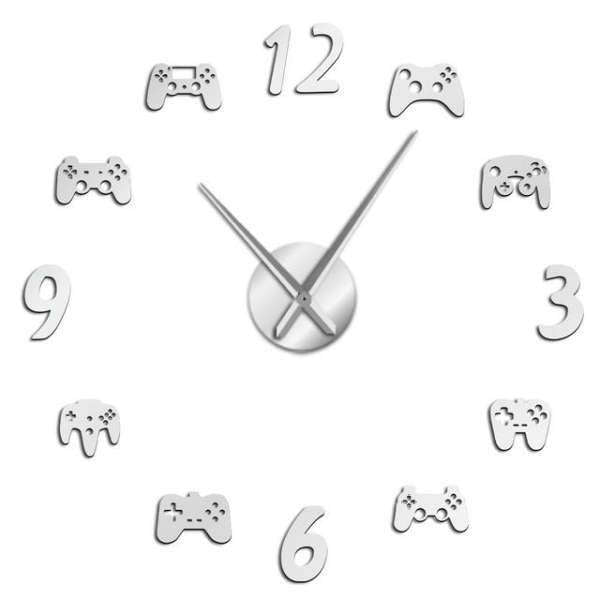 Zegar ścienny naklejany z kontrolerami gier