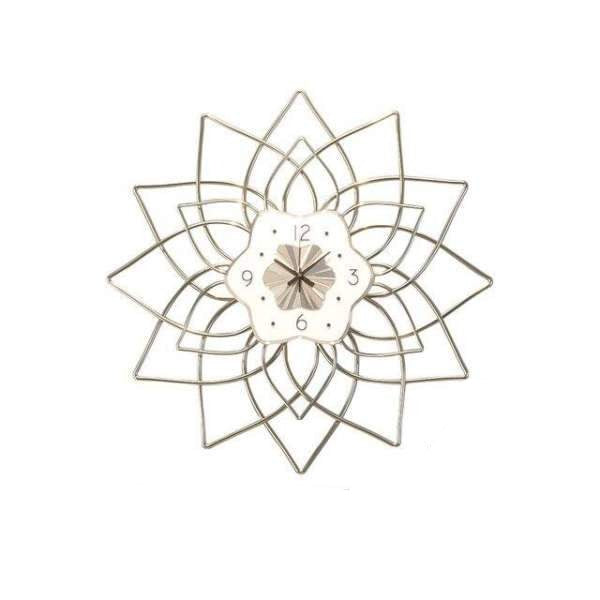 Nowoczesny metalowy zegar ażurowy kwiat