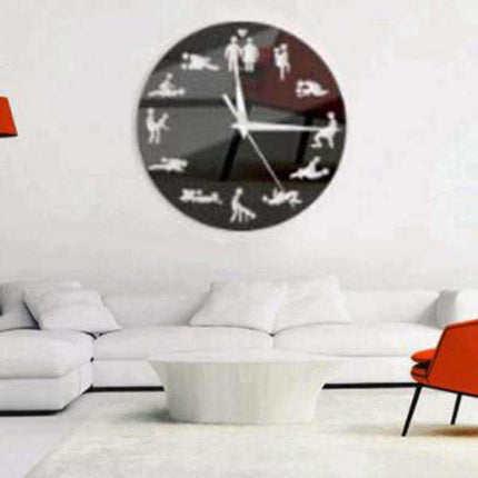 Zabawny czerwony zegar ścienny kamasutra