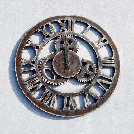 Zegar ścienny w stylu industrialnym z mechanizmem