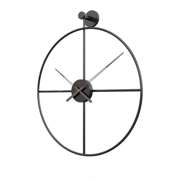 Czarny metalowy zegar ścienny styl skandynawski