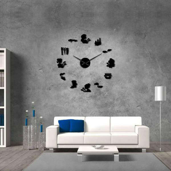 Zegar ścienny naklejany dla kosmetyczki