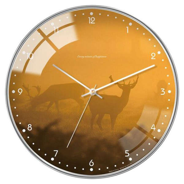 Zegar ścienny z motywem liści monstery