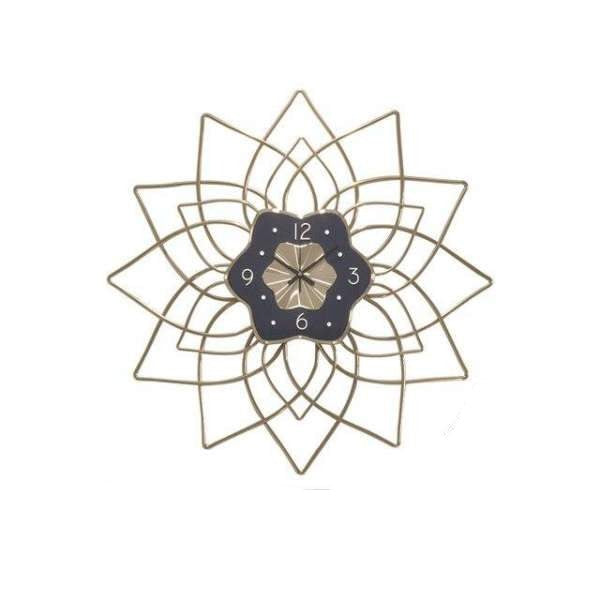 Nowoczesny metalowy zegar ażurowy kwiat