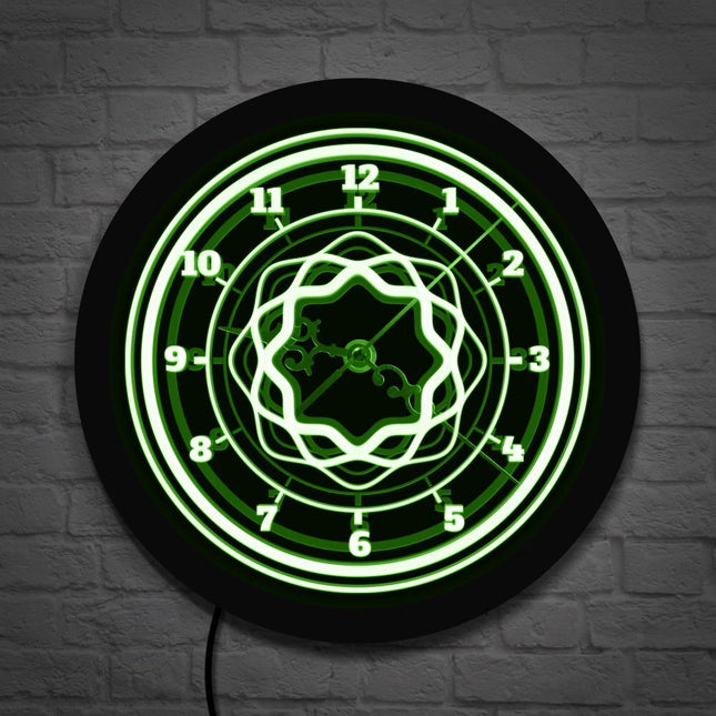 Geometryczny zegar ścienny z oświetleniem LED
