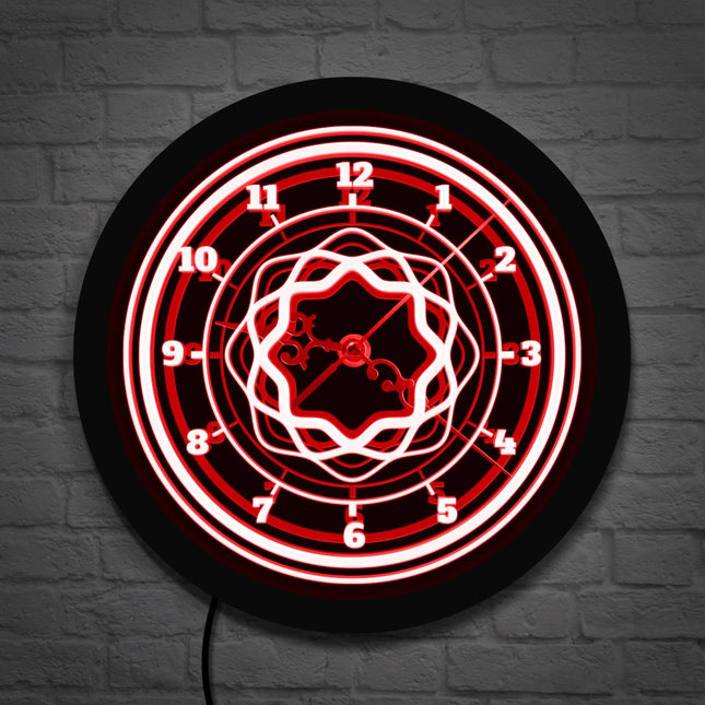 Geometryczny zegar ścienny z oświetleniem LED