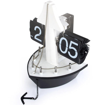 Zegar klapkowy na biurko Statek