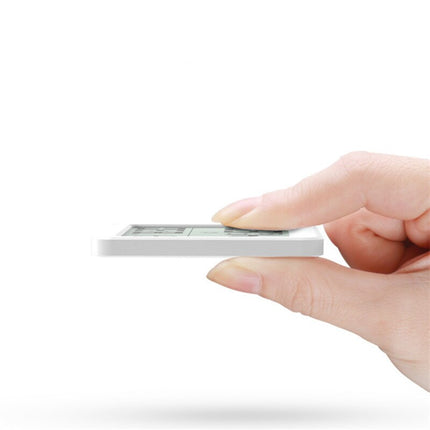 Biały zegar biurkowy z termometrem cyfrowy