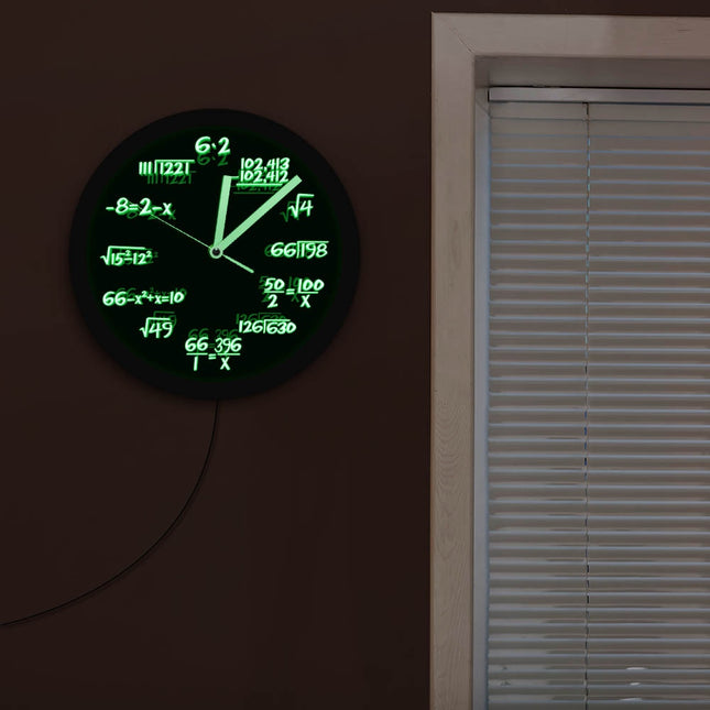 Zegar ścienny LED z wzorami matematycznymi