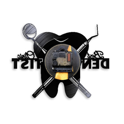 Zegar z płyty winylowej dla dentysty