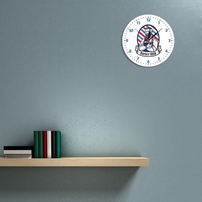 Zegar ścienny w stylu retro Barber Shop