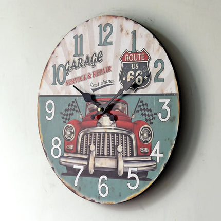 Zegar ścienny vintage z motywem Route 66