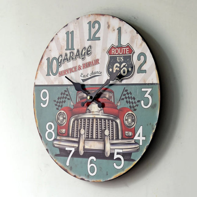 Zegar ścienny vintage z motywem Route 66