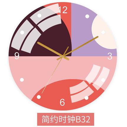 Kolorowy zegar ścienny w skandynawskim stylu