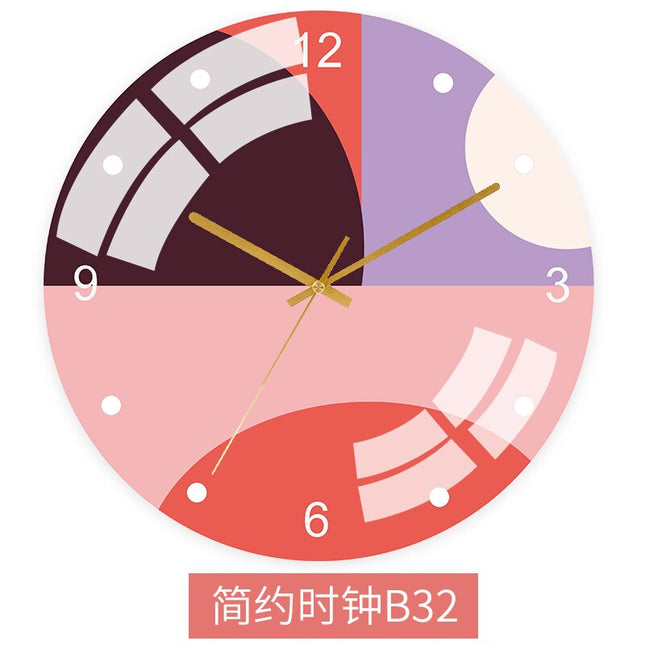 Kolorowy zegar ścienny w skandynawskim stylu