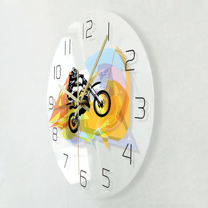 Zegar ścienny z motocyklem crossowym