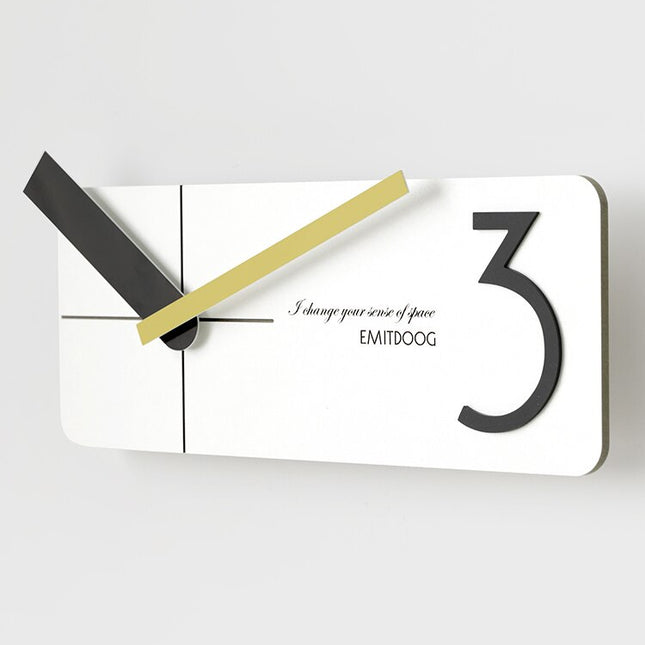 Nowoczesny prostokątny zegar ścienny z drewna