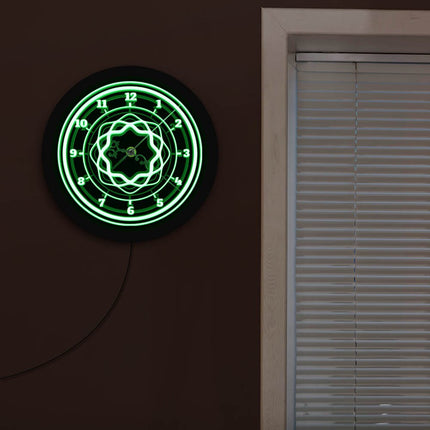 Geometryczny zegar ścienny z oświetleniem LED