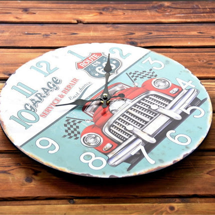 Zegar ścienny vintage z motywem Route 66