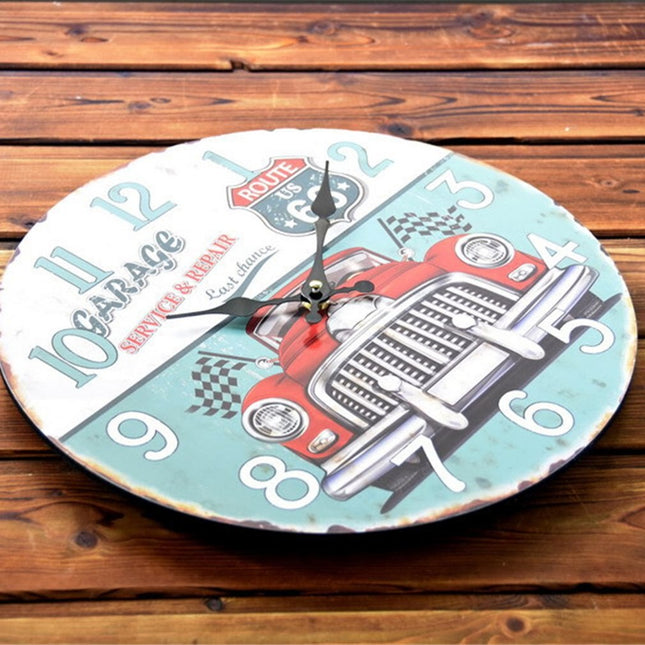 Zegar ścienny vintage z motywem Route 66