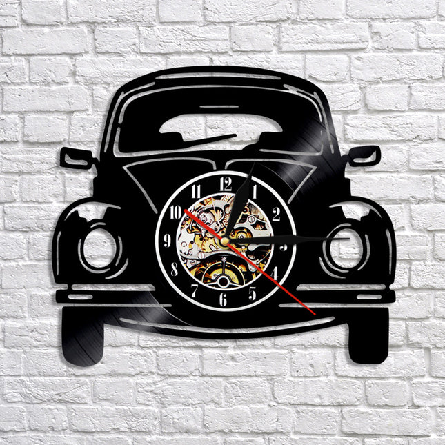 Zegar winylowy z samochodem VW Garbus