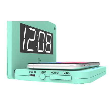 Budzik cyfrowy z bezprzewodową ładowarką QI