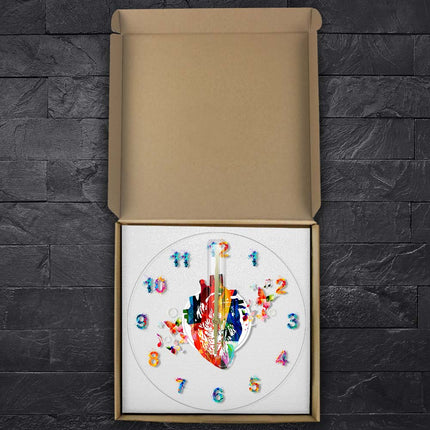 Akrylowy zegar ścienny serce anatomiczne