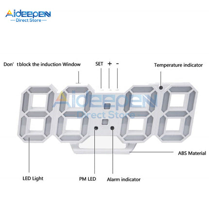 Nowoczesny zegar stołowy 3D LED