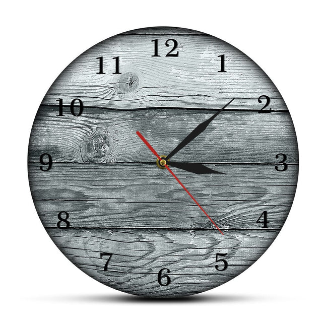 Niebieski drewniany zegar ścienny w stylu retro