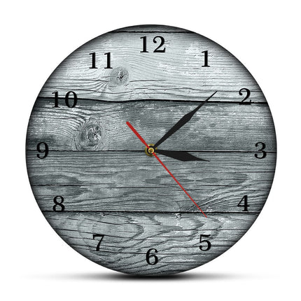 Niebieski drewniany zegar ścienny w stylu retro