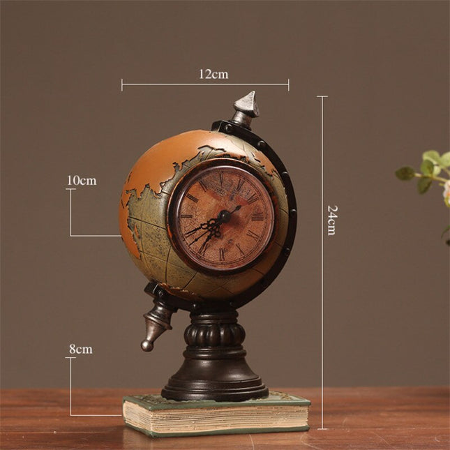 Zegar biurkowy globus w stylu vintage