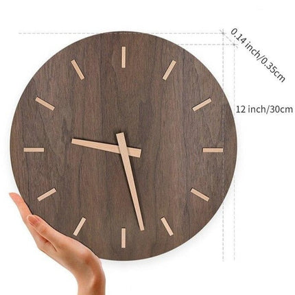 Nowoczesny zegar drewniany bez cyfr minimalistyczny