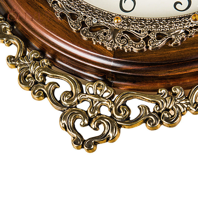 Ozdobny zegar z wahadłem drewno-metal