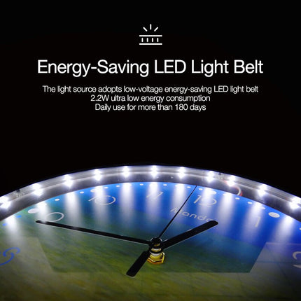 Podświetlany zegar ścienny LED świecący w ciemności