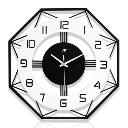 Nowoczesny geometryczny zegar ścienny metalowy