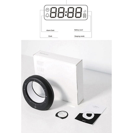 Futurystyczny budzik z lampką nocną księżyc