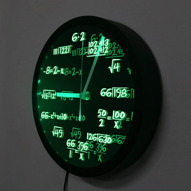 Zegar ścienny LED z wzorami matematycznymi