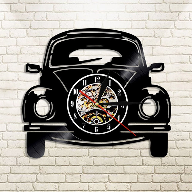 Zegar winylowy z samochodem VW Garbus