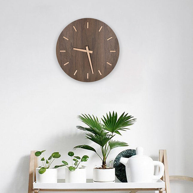 Nowoczesny zegar drewniany bez cyfr minimalistyczny
