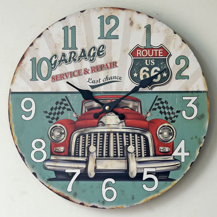 Zegar ścienny vintage z motywem Route 66