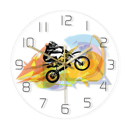 Zegar ścienny z motocyklem crossowym