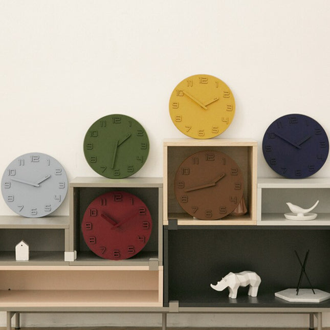 Nowoczesny zegar ścienny z cyframi 3D