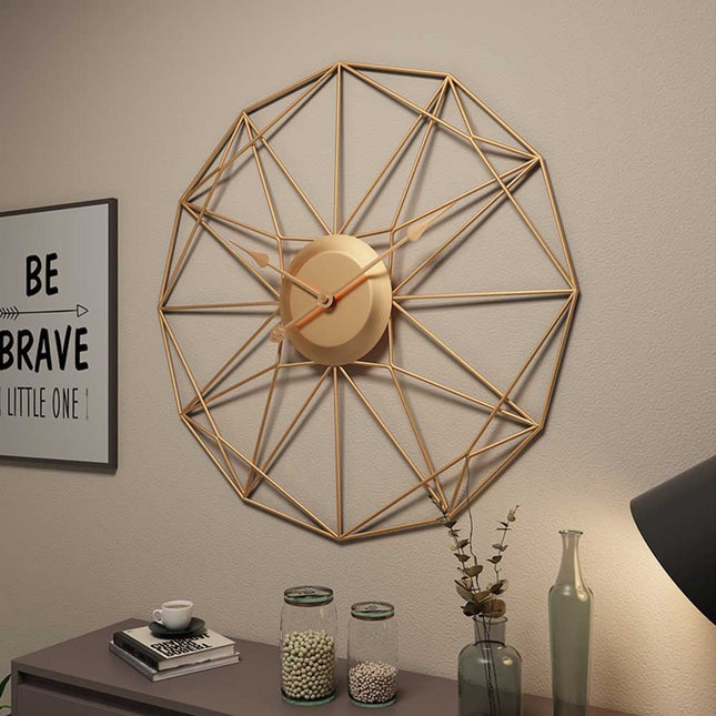 Ażurowy metalowy zegar ścienny styl loft