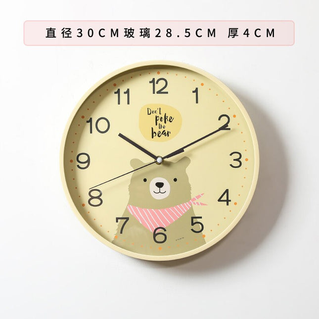 Okrągły zegar dla dzieci z królikiem