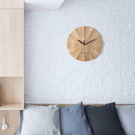 Nowoczesny drewniany zegar ścienny geometryczny