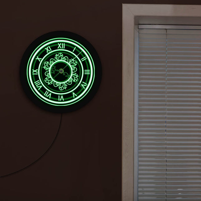 Zegar ścienny retro z oświetleniem LED