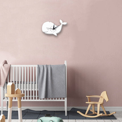 Zegar ścienny do pokoju dziecka wieloryb