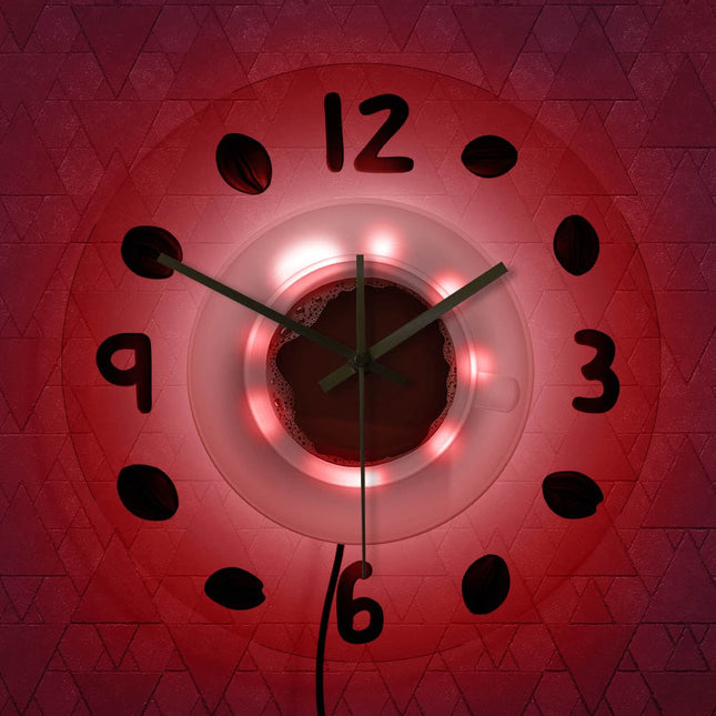 Zegar ścienny filiżanka kawy do kuchni