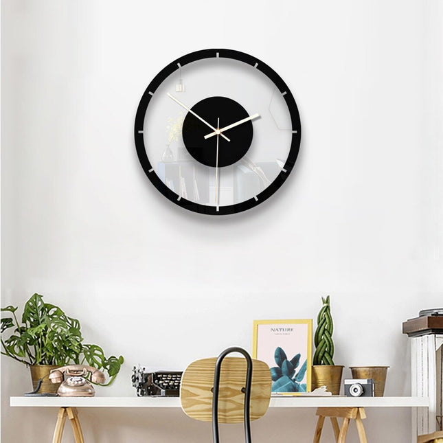 Nowoczesny czarny zegar akrylowy minimalistyczny design